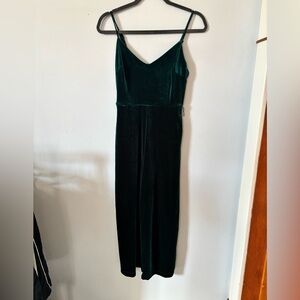 Green Velvety Strappy Jumpsuit